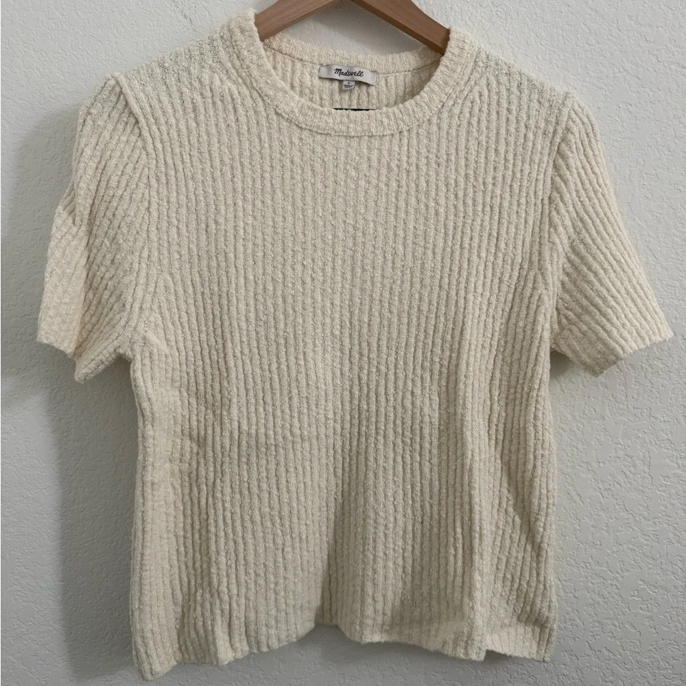 Madewell // NWOT Bouclé-Knit Crewneck Sweater Tee - Picture 7 of 10